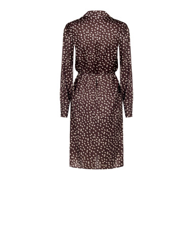 Vestido midi de estilo chemise em cetim com cinto comprido e fino a condizer Rinascimento