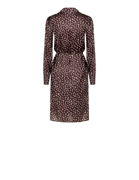 Vestido midi de estilo chemise em cetim com cinto comprido e fino a condizer Rinascimento