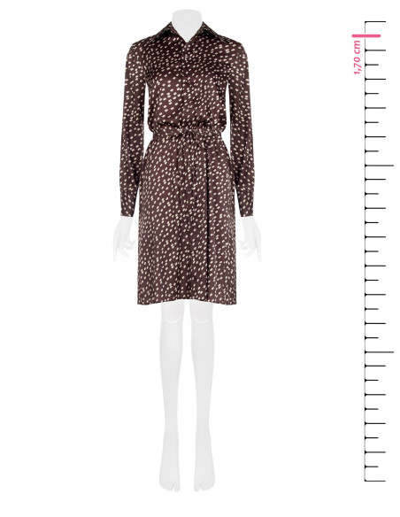 Vestido midi de estilo chemise em cetim com cinto comprido e fino a condizer Rinascimento