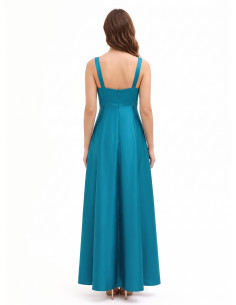 Vestido comprido em cetim estruturado com decote em coração Rinascimento 2