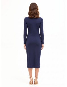 Vestido midi em malha com franzido frontal Rinascimento 2