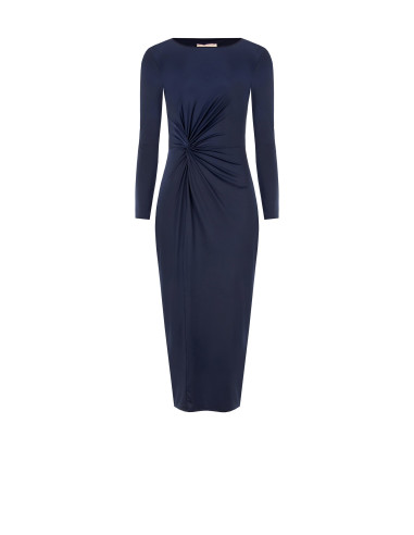 Vestido midi em malha com franzido frontal Rinascimento