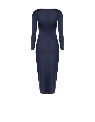 Vestido midi em malha com franzido frontal Rinascimento