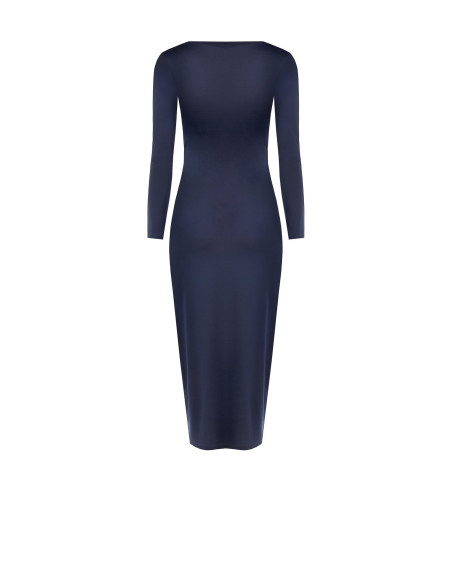Vestido midi em malha com franzido frontal Rinascimento
