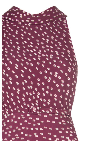 Vestido midi rodado em tecido cadi com cinto estruturado a condizer Rinascimento