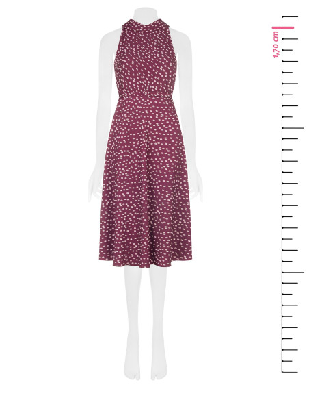 Vestido midi rodado em tecido cadi com cinto estruturado a condizer Rinascimento