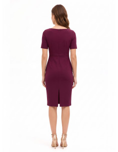 Vestido tubo em crepe scuba com decote barco Rinascimento 2