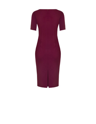 Vestido tubo em crepe scuba com decote barco Rinascimento