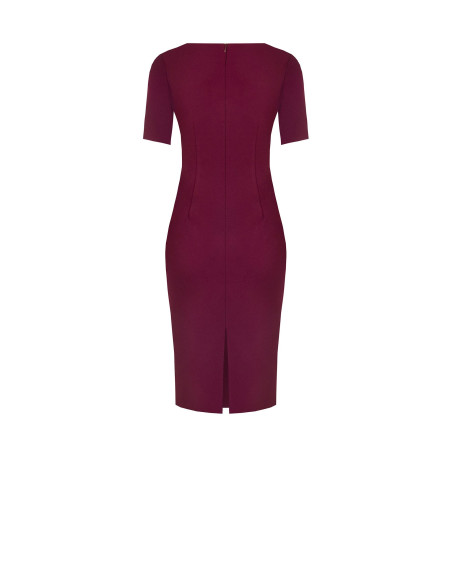Vestido tubo em crepe scuba com decote barco Rinascimento
