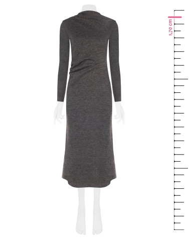 Vestido comprido de malha franzido de um lado Rinascimento
