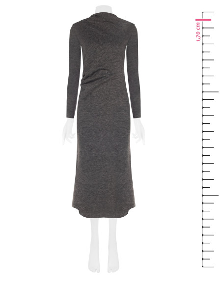 Vestido comprido de malha franzido de um lado Rinascimento