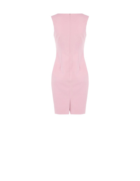 Vestido curto justo em tecido técnico com decote quadrado Rinascimento
