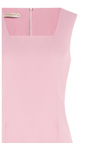 Vestido curto justo em tecido técnico com decote quadrado Rinascimento