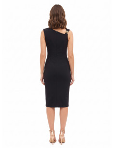Vestido justo com decote assimétrico e fivela com logótipo RR Rinascimento 2