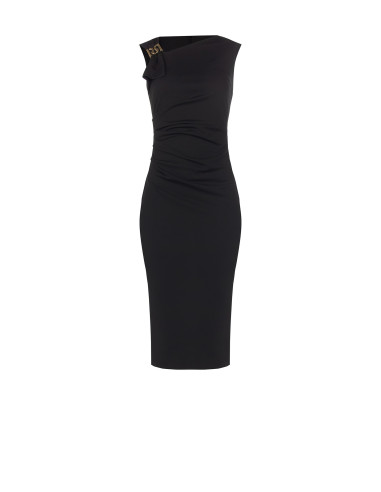 Vestido justo com decote assimétrico e fivela com logótipo RR Rinascimento