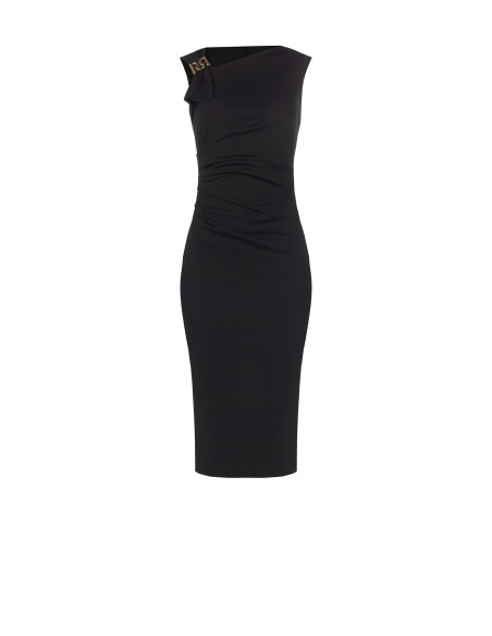 Vestido justo com decote assimétrico e fivela com logótipo RR Rinascimento