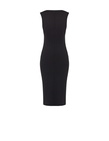 Vestido justo com decote assimétrico e fivela com logótipo RR Rinascimento