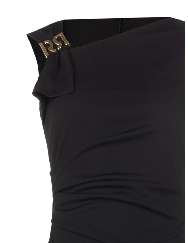 Vestido justo com decote assimétrico e fivela com logótipo RR Rinascimento