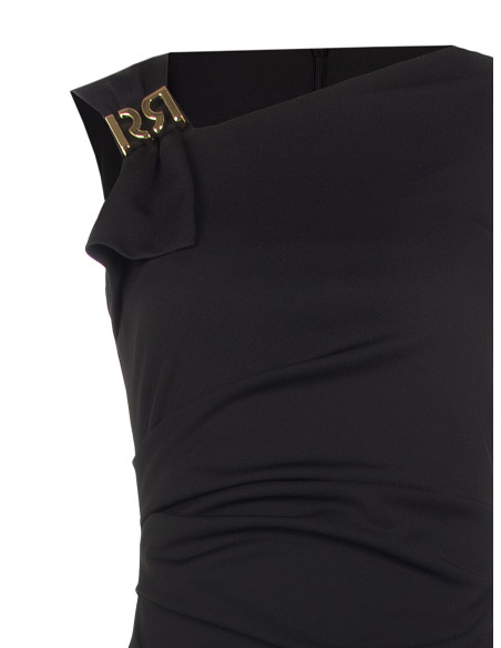 Vestido justo com decote assimétrico e fivela com logótipo RR Rinascimento
