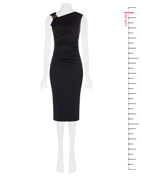Vestido justo com decote assimétrico e fivela com logótipo RR Rinascimento