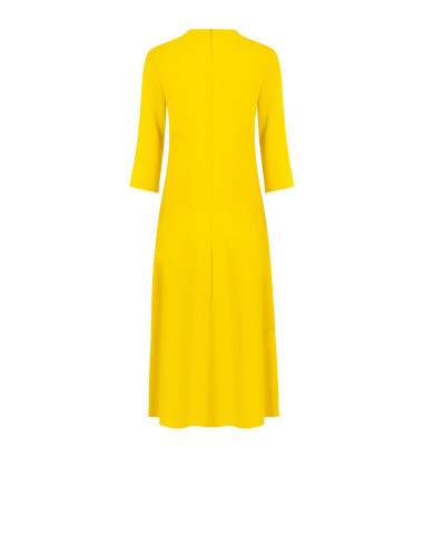 Vestido midi fluido em cetim mate com bainha assimétrica Rinascimento