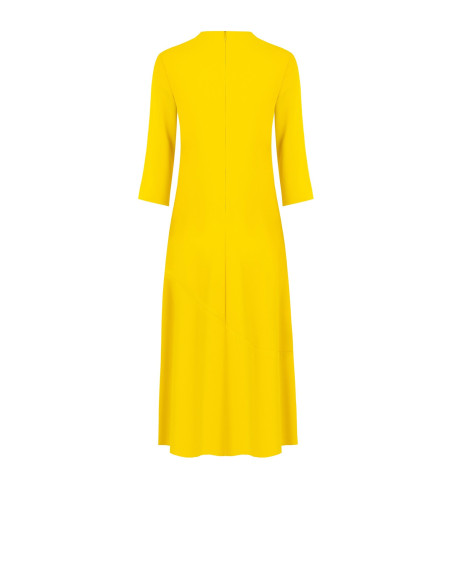 Vestido midi fluido em cetim mate com bainha assimétrica Rinascimento