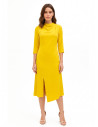 Vestido midi fluido em cetim mate com bainha assimétrica Rinascimento