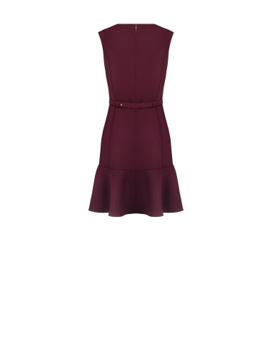 Vestido curto em tecido cadi com cinto rígido a condizer e fivela com logótipo RR Rinascimento