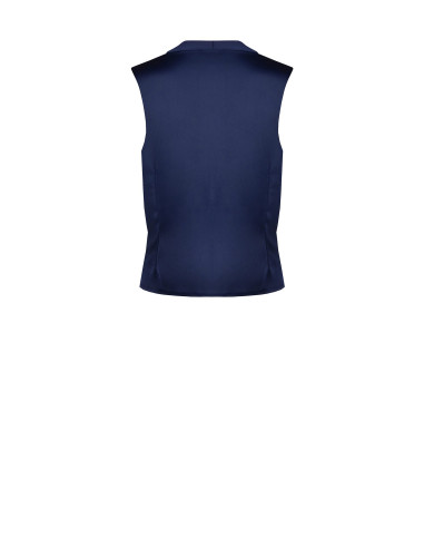 Blusa de cetim com decote em V cruzado e drapeado Rinascimento