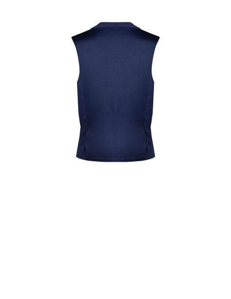 Blusa de cetim com decote em V cruzado e drapeado Rinascimento