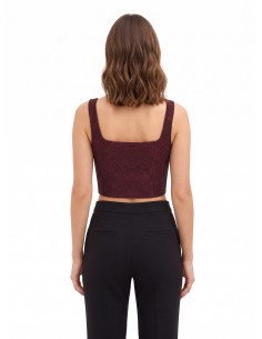 Cropped tipo bustier com ponta em jacquard com relevo e lurex Rinascimento 2