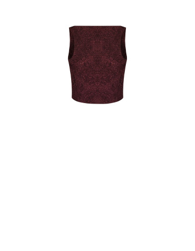 Cropped tipo bustier com ponta em jacquard com relevo e lurex Rinascimento