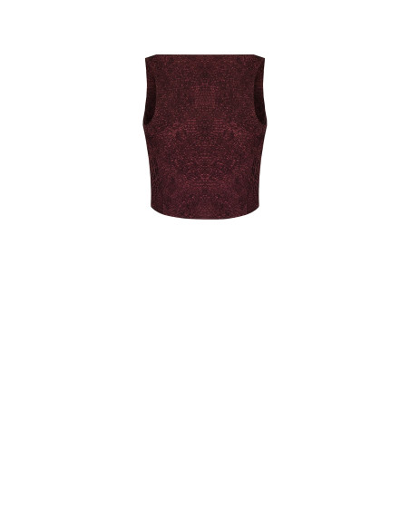 Cropped tipo bustier com ponta em jacquard com relevo e lurex Rinascimento