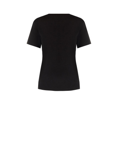 T-shirt de corte regular em algodão com folho e detalhe de joia Rinascimento