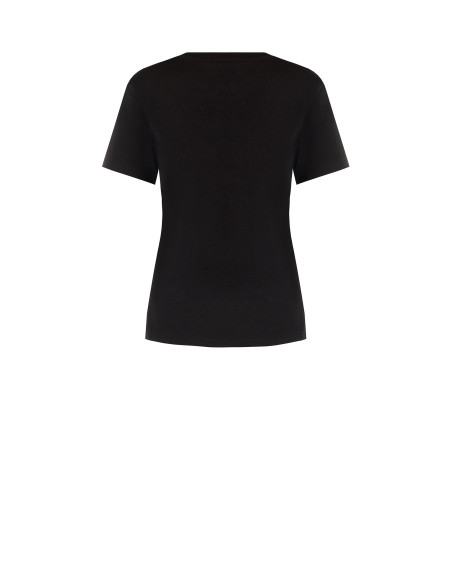 T-shirt de corte regular em algodão com folho e detalhe de joia Rinascimento