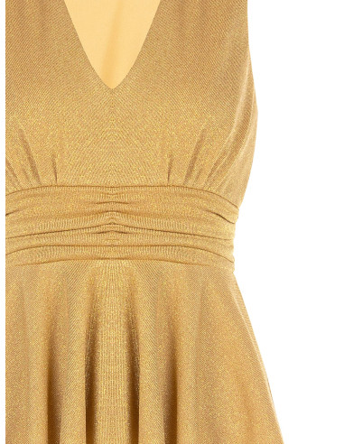 Top peplum em lurex com efeito glitter e decote em V Rinascimento