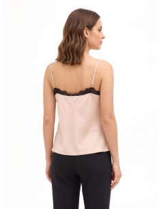 Top fluido em cetim com detalhes em renda Rinascimento 2