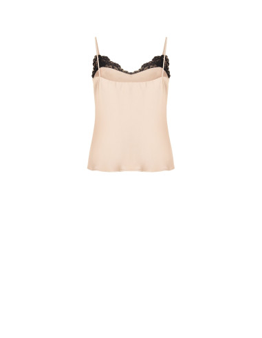 Top fluido em cetim com detalhes em renda Rinascimento
