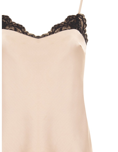 Top fluido em cetim com detalhes em renda Rinascimento