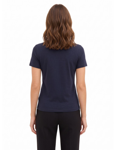 T-shirt regular em mistura de algodão com logótipo bordado Rinascimento