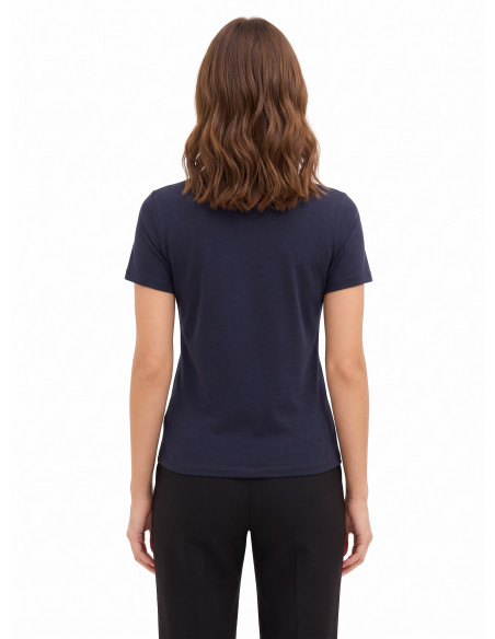 T-shirt regular em mistura de algodão com logótipo bordado Rinascimento
