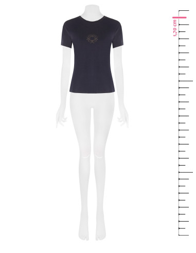 T-shirt regular em mistura de algodão com logótipo bordado Rinascimento