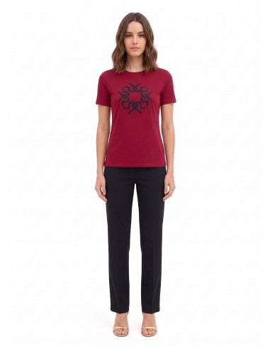 T-shirt regular em algodão com estampado do logótipo em relevo Rinascimento