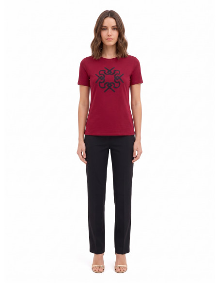 T-shirt regular em algodão com estampado do logótipo em relevo Rinascimento
