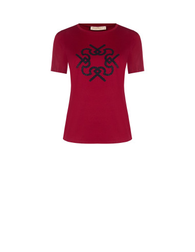T-shirt regular em algodão com estampado do logótipo em relevo Rinascimento