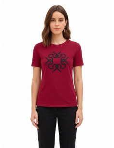 T-shirt regular em algodão com estampado do logótipo em relevo Rinascimento