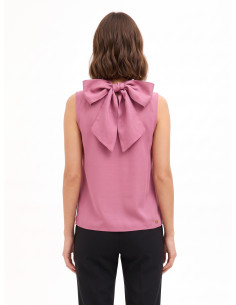 Blusa fluida em mistura de liocel com laço atrás Rinascimento 2