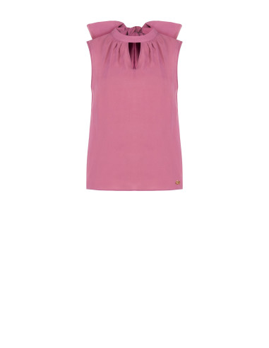 Blusa fluida em mistura de liocel com laço atrás Rinascimento