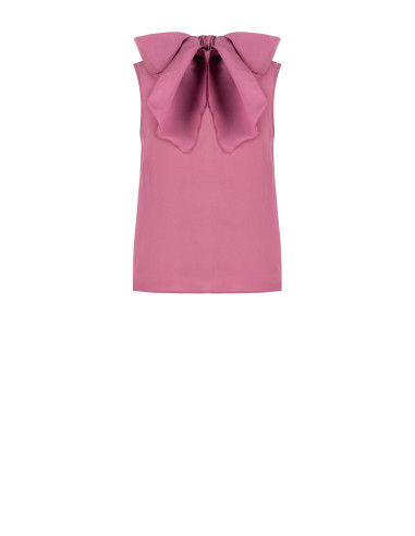 Blusa fluida em mistura de liocel com laço atrás Rinascimento