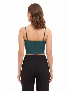 Crop top bustier em cetim com armação Rinascimento 2